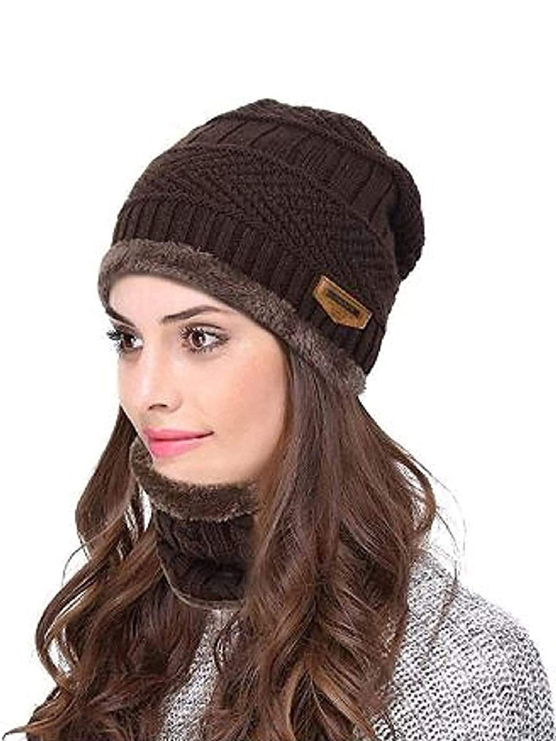 Navkar Crafts Unisex Woollen Hat Scarf Set